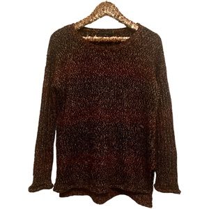 Sanctuary Purple Ivory Acrylic Knit LS Sweater Size M